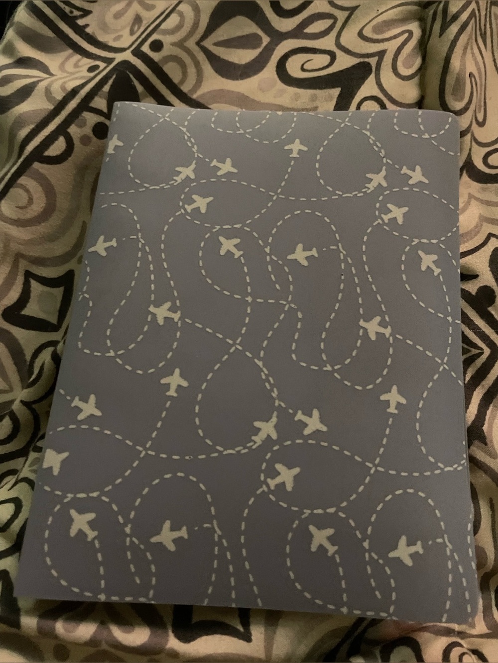 Airplane Pattern photo album in Slate Blue